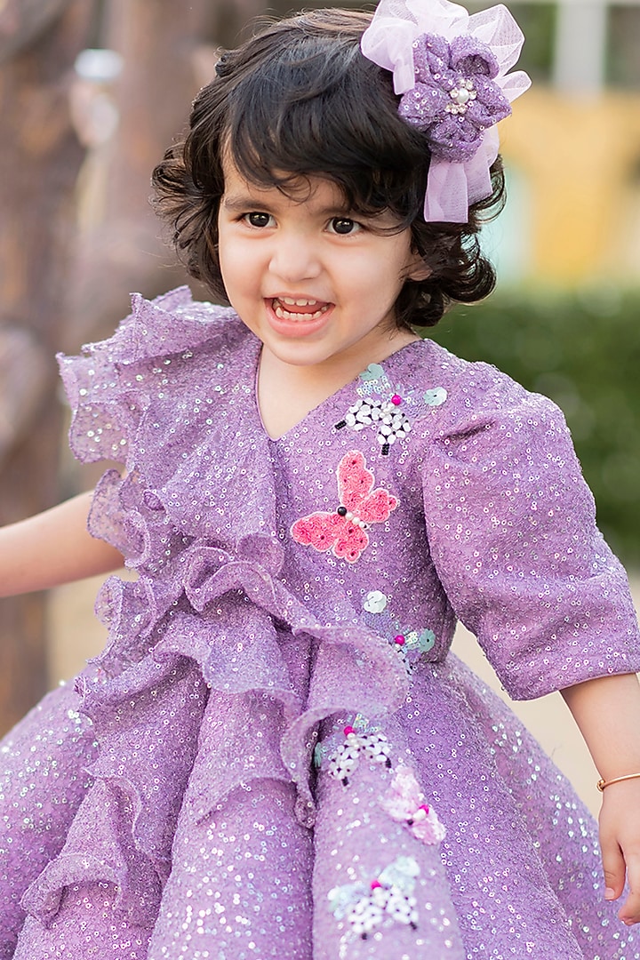 Purple Sequin Gown For Girls by Li'l Angels at Pernia's Pop Up Shop