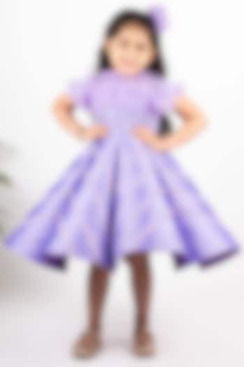 Lilac Silk & Sequin Dress For Girls by Li'l Angels