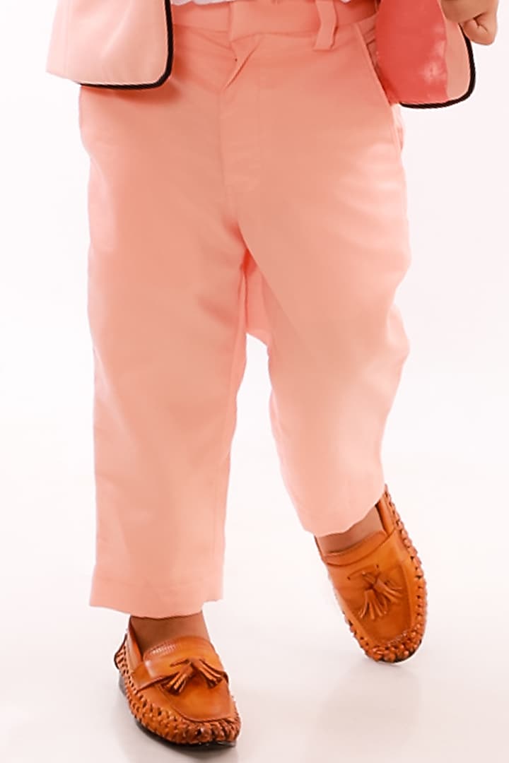 Peach Suiting Tuxedo Set For Boys by Li'l Angels at Pernia's Pop Up Shop