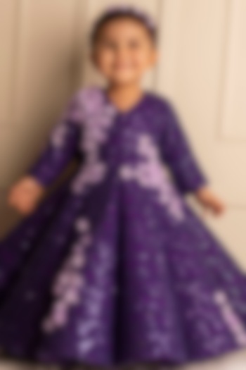 Purple Lace Gown For Girls by Li'l Angels
