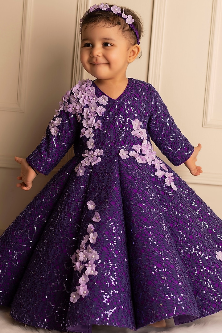 Purple Lace Gown For Girls by Li'l Angels at Pernia's Pop Up Shop