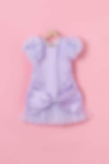 Violet Premium Satin A-Line Bow Dress For Girls by Lilglam