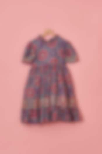 Mauve Muslin Digital Printed Dress For Girls by Lilglam