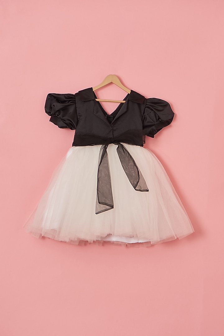 Black & White Premium Satin Dress For Girls by Lilglam at Pernia's Pop Up Shop