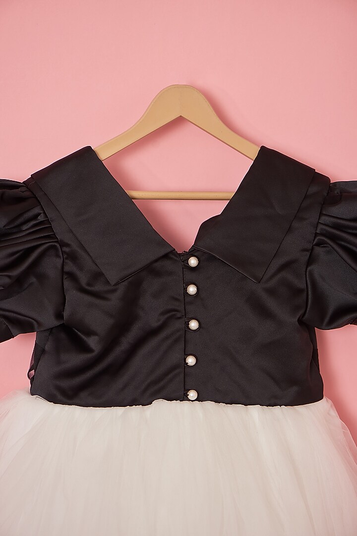 Black & White Premium Satin Dress For Girls by Lilglam at Pernia's Pop Up Shop