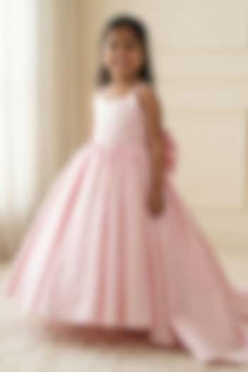 Baby Pink Imported Satin Gown For Girls by Li & Li Boutique at Pernia's Pop Up Shop