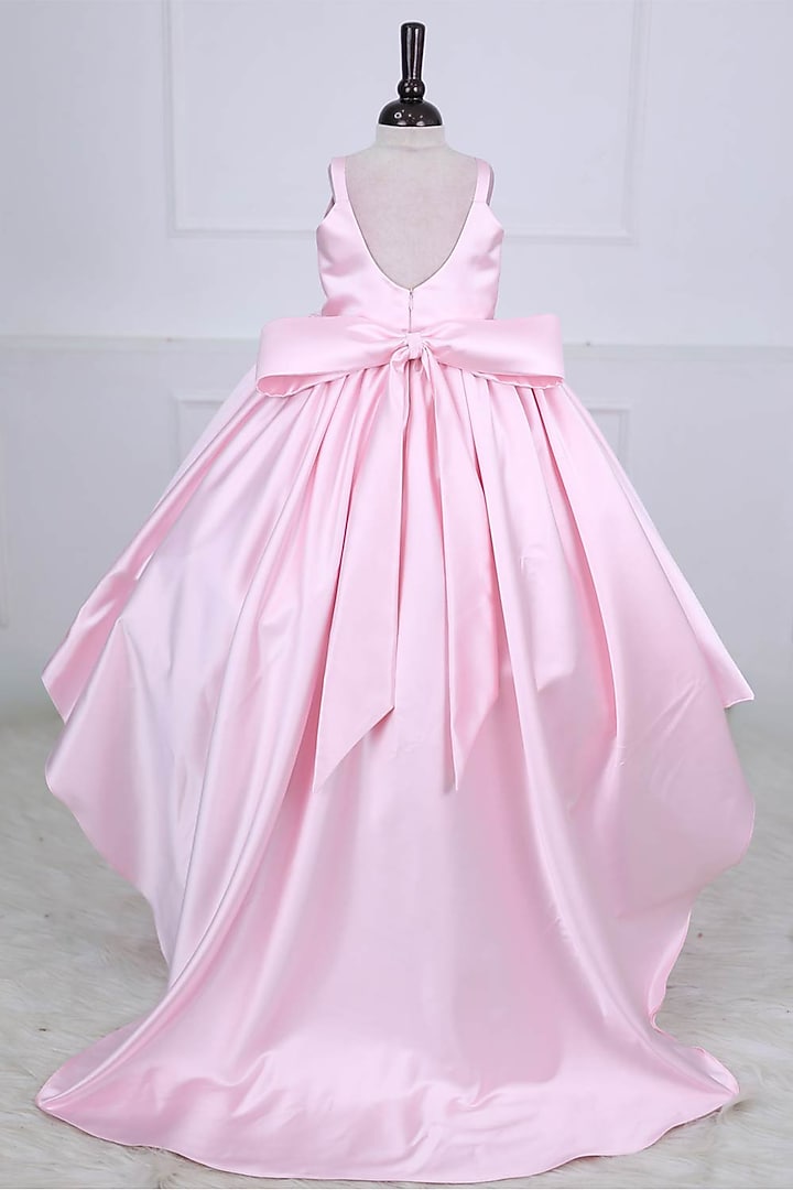Baby Pink Imported Satin Gown For Girls by Li & Li Boutique at Pernia's Pop Up Shop