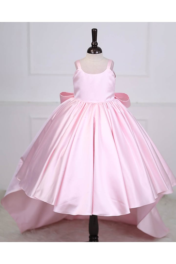 Baby Pink Imported Satin Gown For Girls by Li & Li Boutique at Pernia's Pop Up Shop