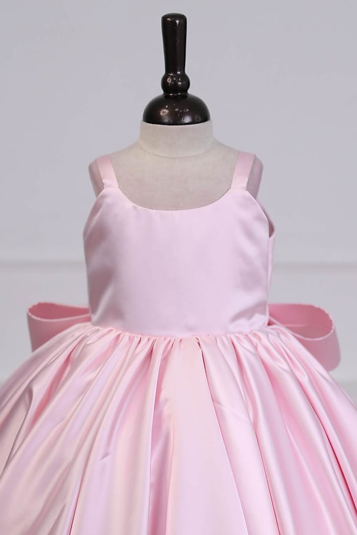 Baby Pink Imported Satin Gown For Girls by Li & Li Boutique at Pernia's Pop Up Shop