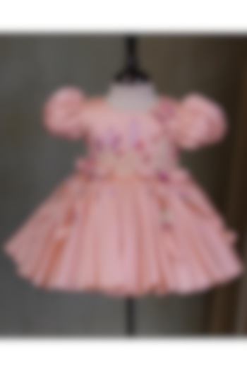 Peach Imported Satin Embroidered Dress by Li & Li Boutique at Pernia's Pop Up Shop