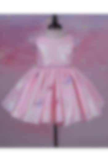 Baby Pink Galaxy Bond Embroidered Dress For Girls by Li & Li Boutique at Pernia's Pop Up Shop