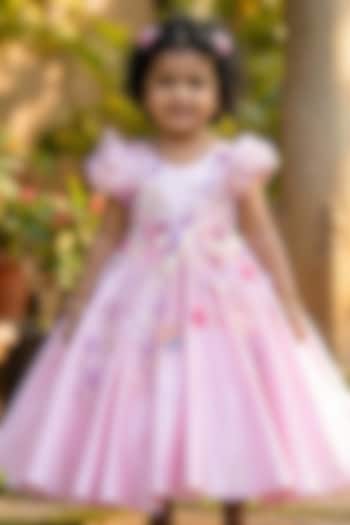 Pastel Baby Pink Imported Satin Embroidered Dress by Li & Li Boutique at Pernia's Pop Up Shop