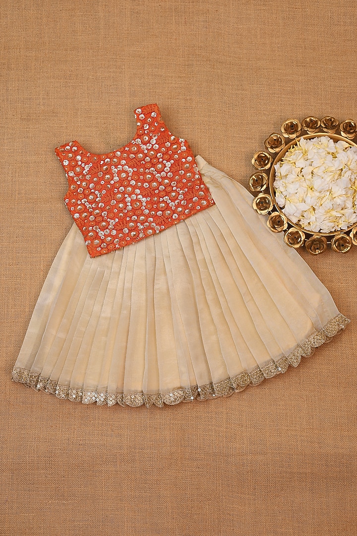 Off-White Tissue Skirt Set For Girls by Li & Li Boutique at Pernia's Pop Up Shop