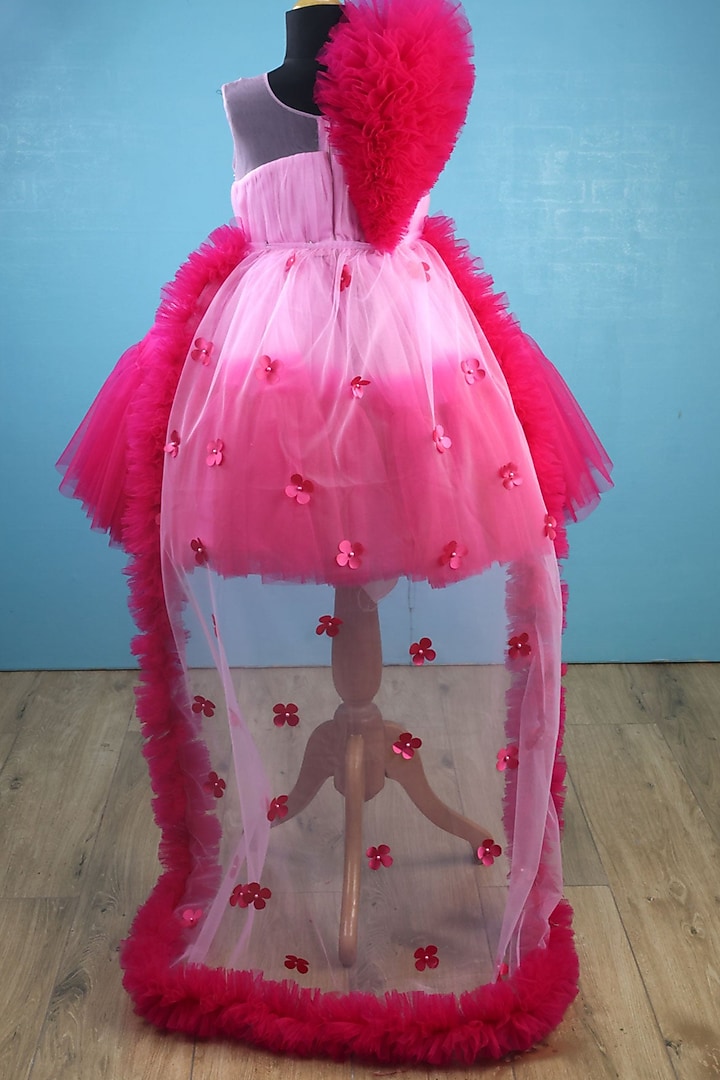Baby Pink Net & Satin Dress For Girl by Li & Li Boutique at Pernia's Pop Up Shop
