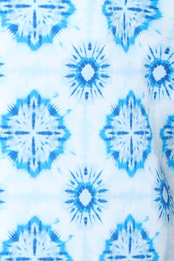 Blue Pure Cotton Geometric Printed Nehru Jacket Set For Boys by Little Clothings at Pernia's Pop Up Shop