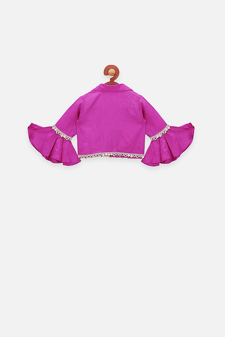 Mustard Flared Palazzo Pant Set For Girls by LIL PICKS at Pernia's Pop Up Shop