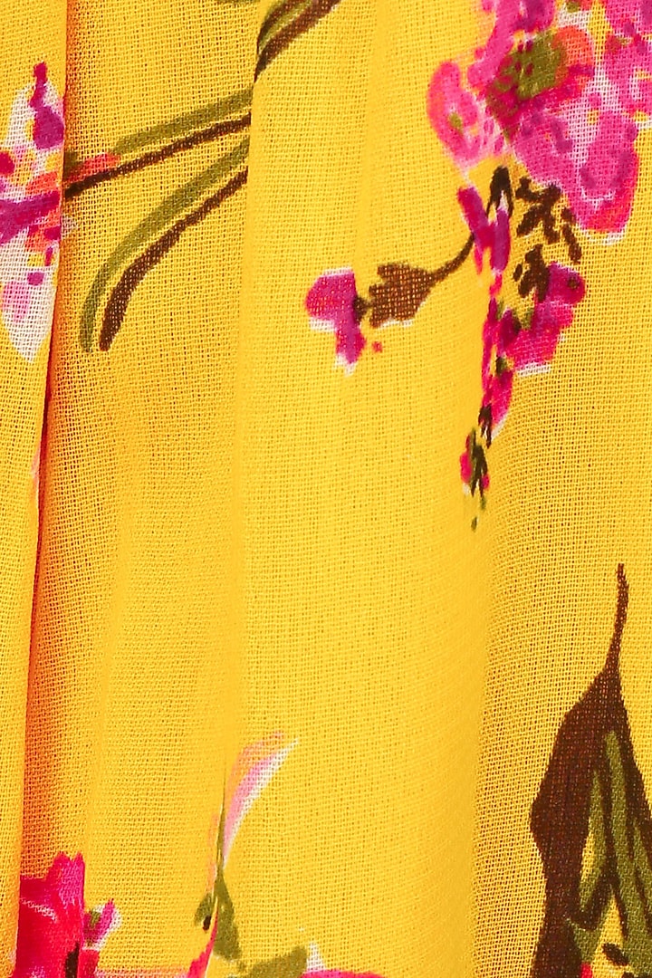 Mustard Flared Palazzo Pant Set For Girls by LIL PICKS at Pernia's Pop Up Shop