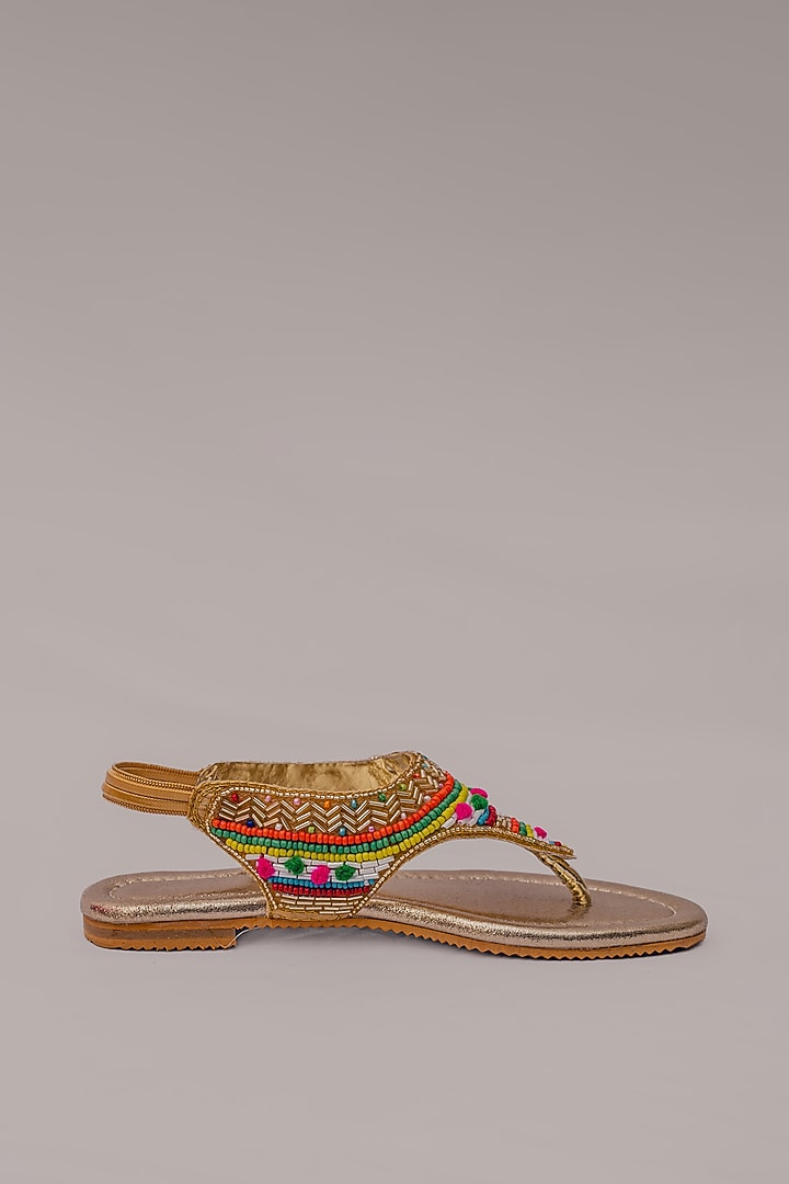 Silver Synthetic Leather Embellished Sandals For Girls by LIL PITAARA at Pernia's Pop Up Shop