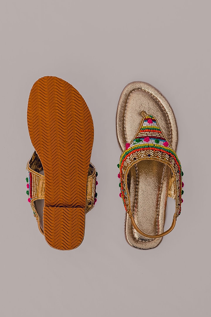 Silver Synthetic Leather Embellished Sandals For Girls by LIL PITAARA at Pernia's Pop Up Shop