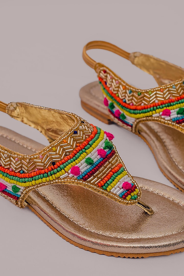 Silver Synthetic Leather Embellished Sandals For Girls by LIL PITAARA at Pernia's Pop Up Shop