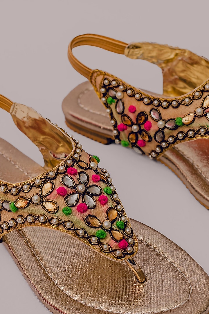 Silver Synthetic Leather Embellished Sandals For Girls by LIL PITAARA at Pernia's Pop Up Shop