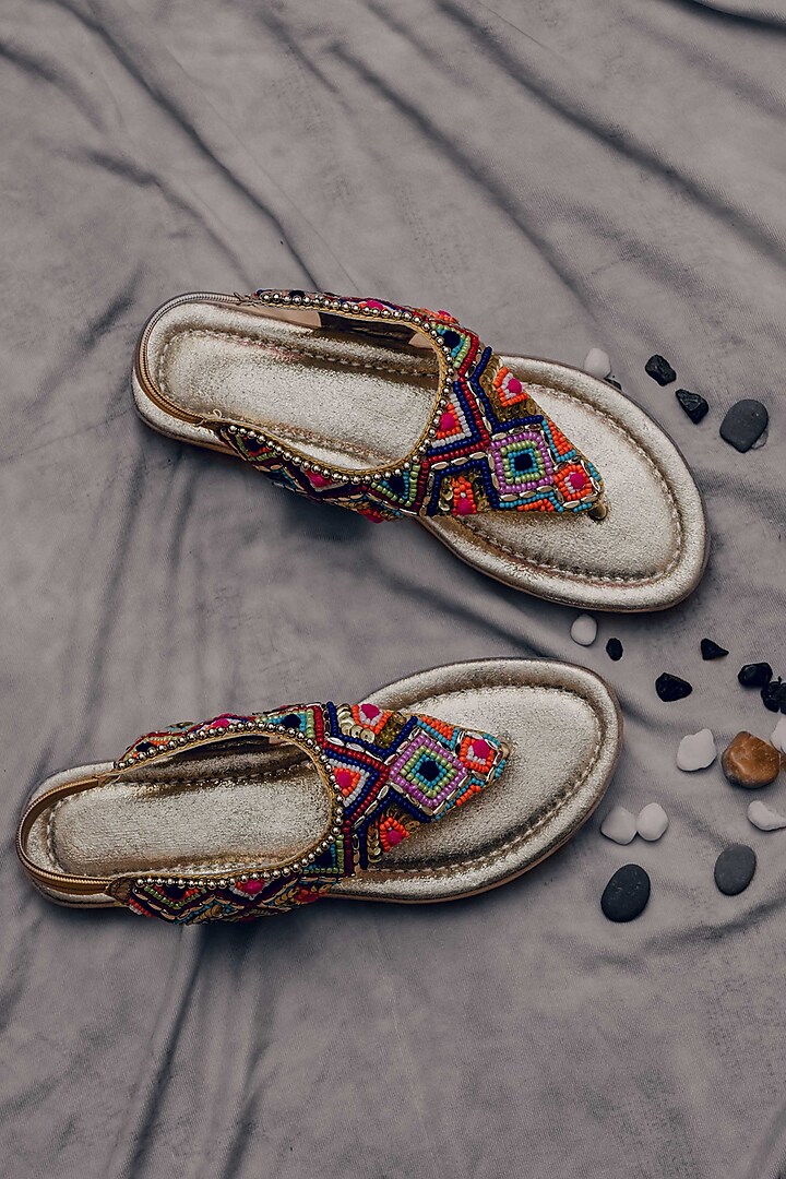 Silver Synthetic Leather Embellished Sandals For Girls by LIL PITAARA at Pernia's Pop Up Shop