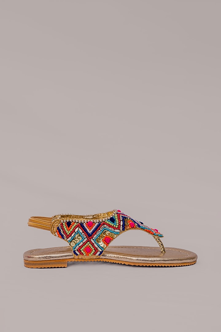 Silver Synthetic Leather Embellished Sandals For Girls by LIL PITAARA at Pernia's Pop Up Shop