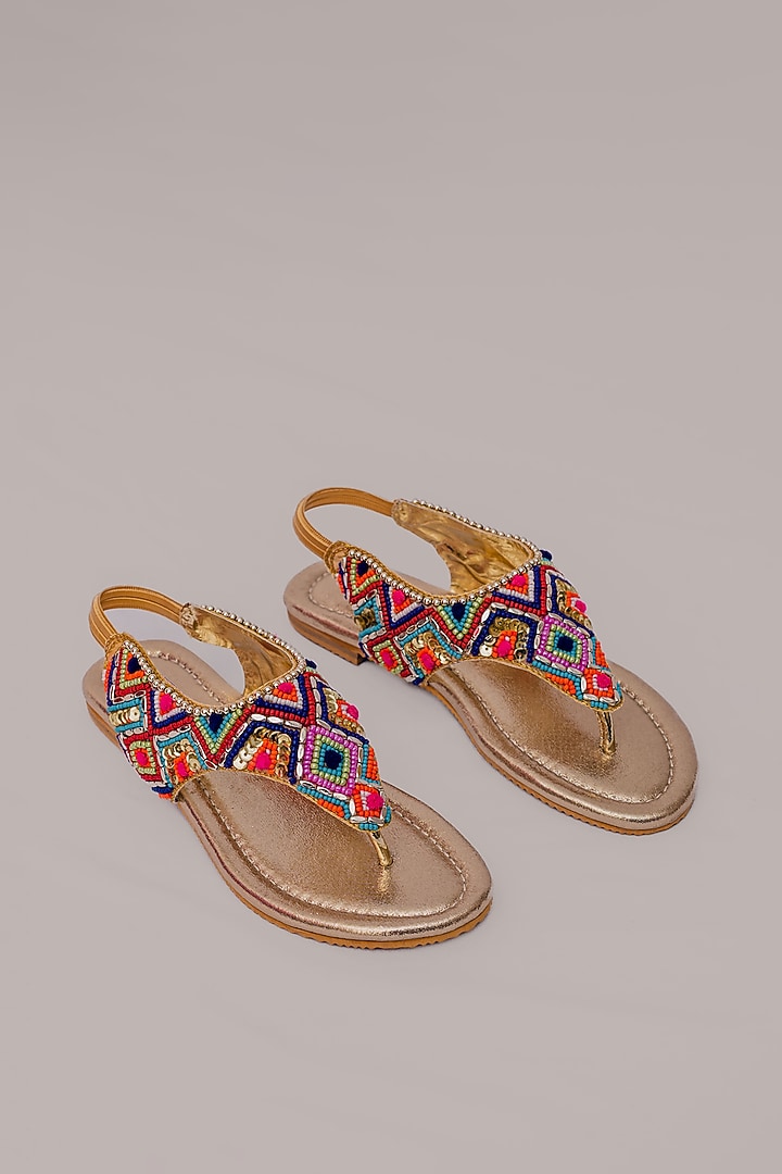 Silver Synthetic Leather Embellished Sandals For Girls by LIL PITAARA at Pernia's Pop Up Shop