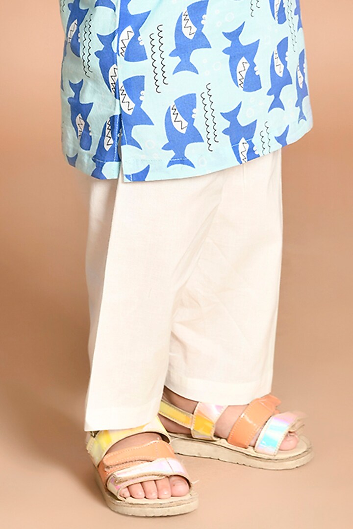 Blue Car Printed Kurta Set by LIL PITAARA at Pernia's Pop Up Shop