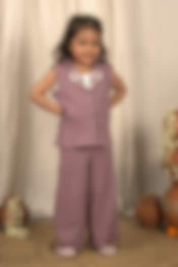 Purple Imported Fabric Co-Ord Set For Girls by Little Maisyy at Pernia's Pop Up Shop