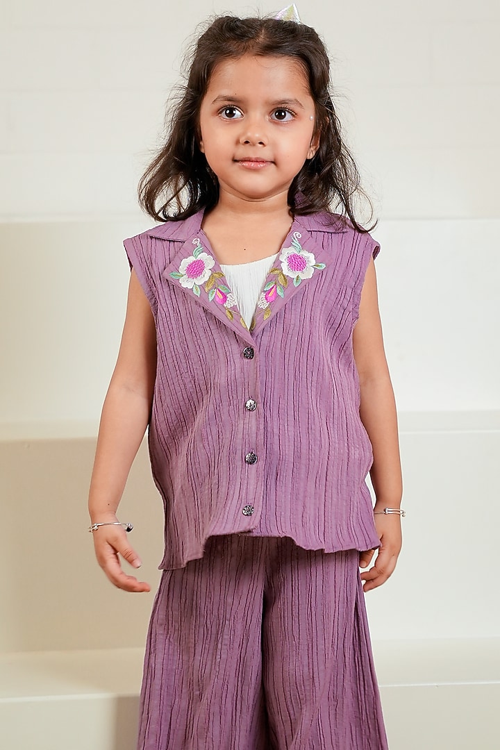 Purple Imported Fabric Co-Ord Set For Girls by Little Maisyy at Pernia's Pop Up Shop