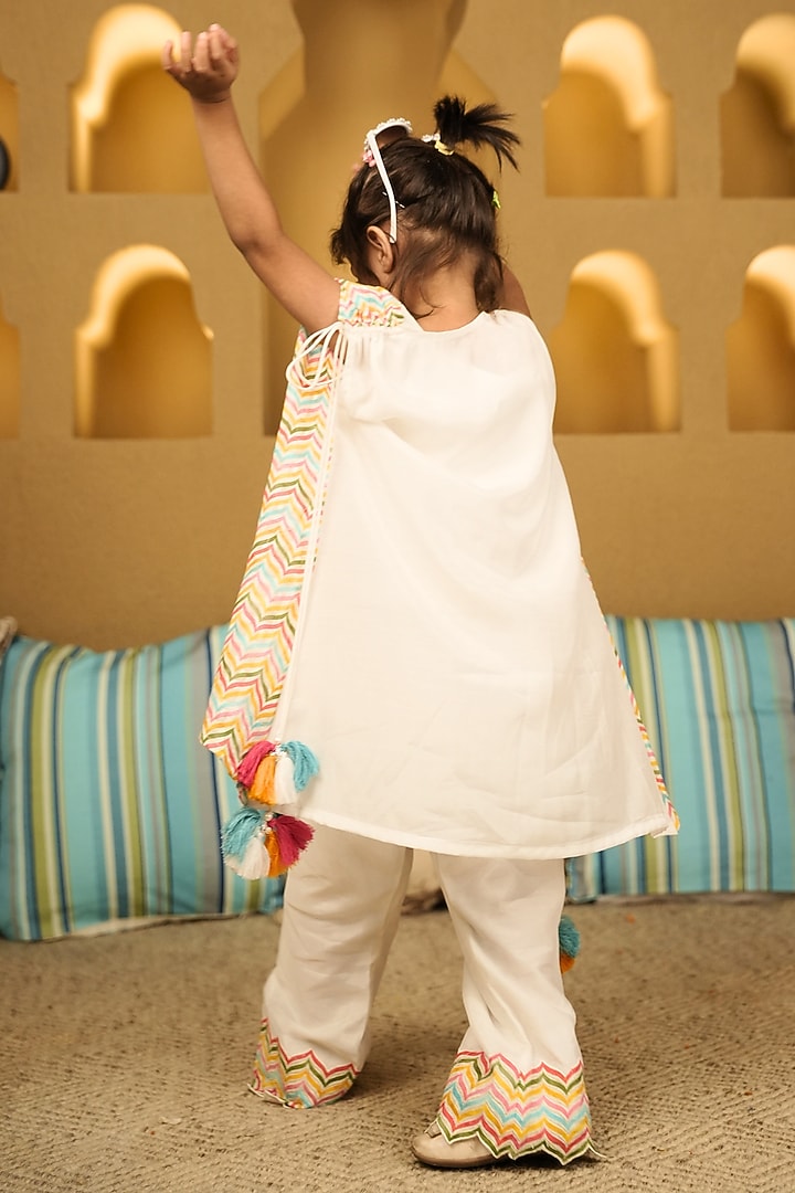 Off-White Mul Mul Sharara Set For Girls by Little Maisyy at Pernia's Pop Up Shop