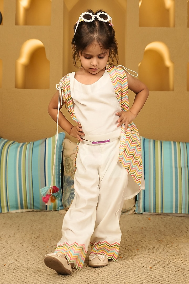 Off-White Mul Mul Sharara Set For Girls by Little Maisyy at Pernia's Pop Up Shop