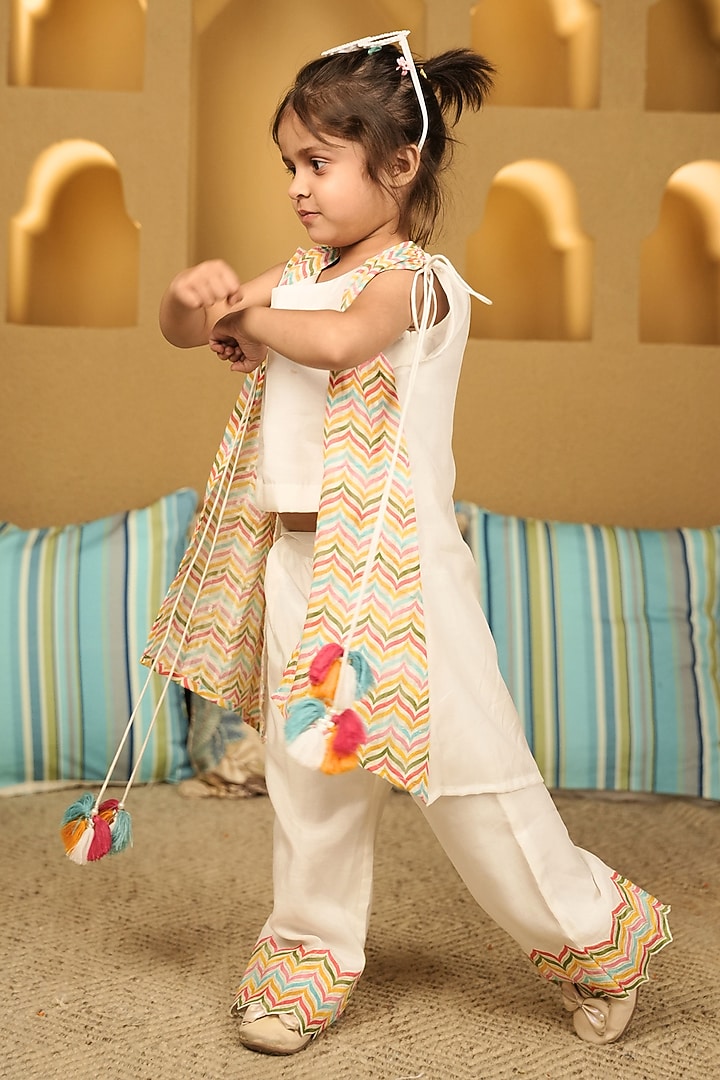 Off-White Mul Mul Sharara Set For Girls by Little Maisyy at Pernia's Pop Up Shop