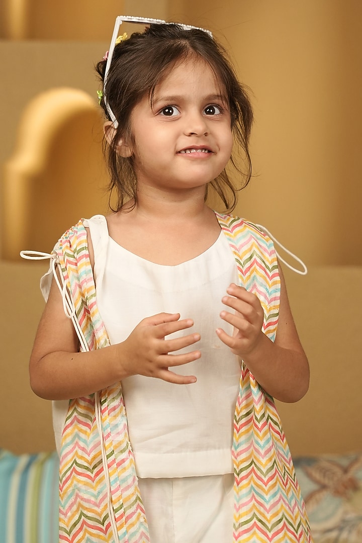 Off-White Mul Mul Sharara Set For Girls by Little Maisyy at Pernia's Pop Up Shop
