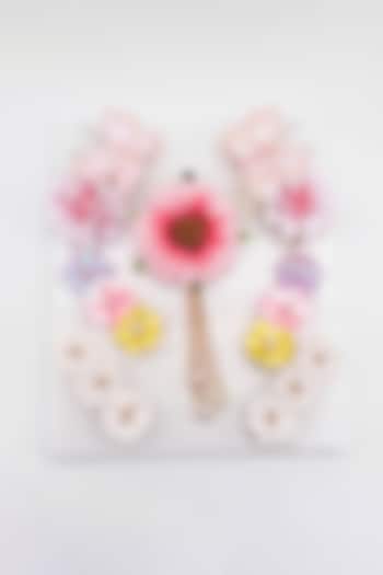 Multi-Colored Enamel & Glass Beads Hair Clips For Girls by Lime by Manika at Pernia's Pop Up Shop