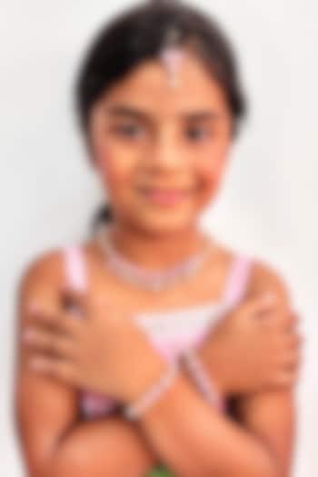 Gold Finish Kundan Polki & Pearl Choker Necklace Set by Lime by Manika at Pernia's Pop Up Shop