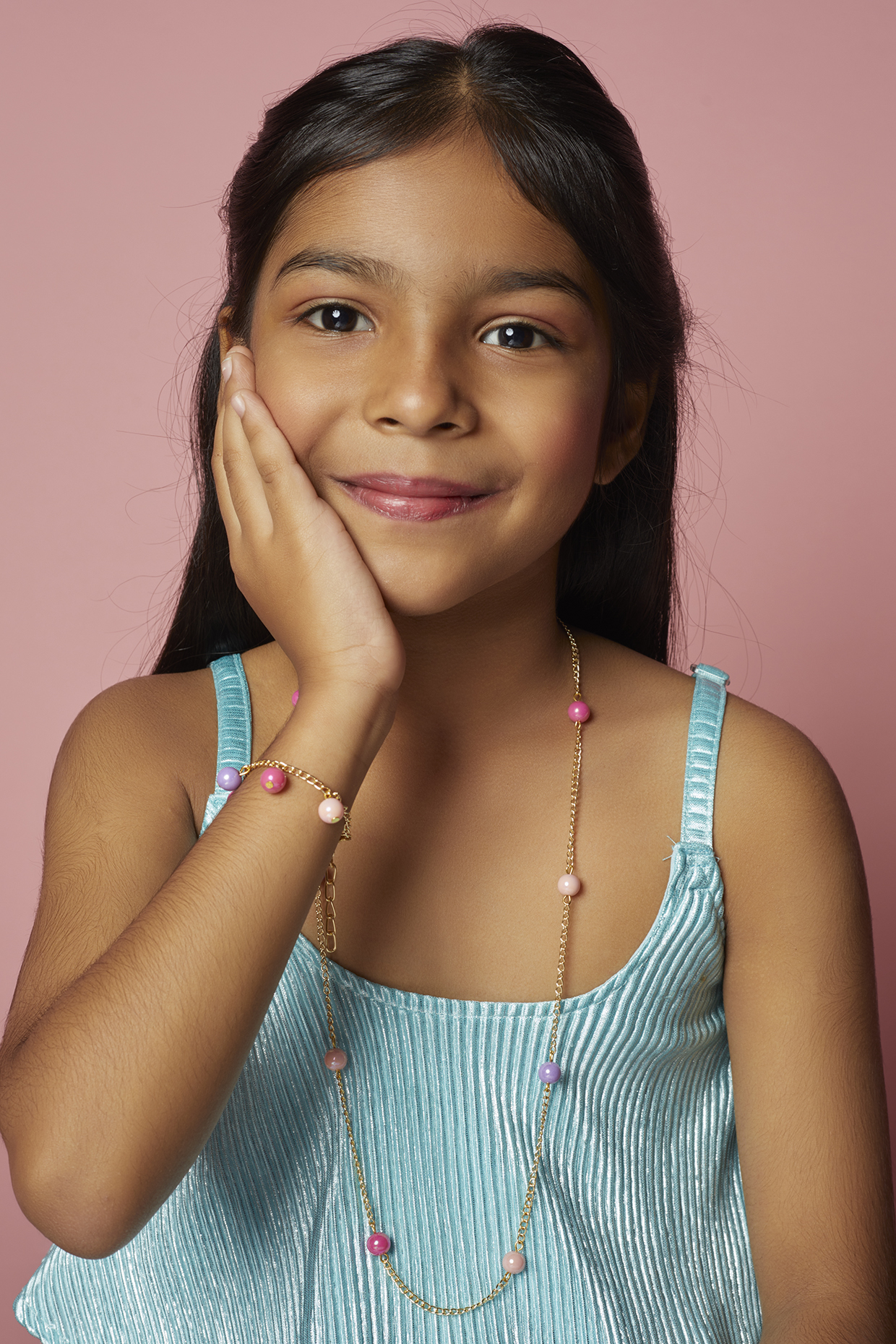 Pink & Mauve Chain Necklace Set For Girls by Lime by Manika at Pernia's Pop Up Shop