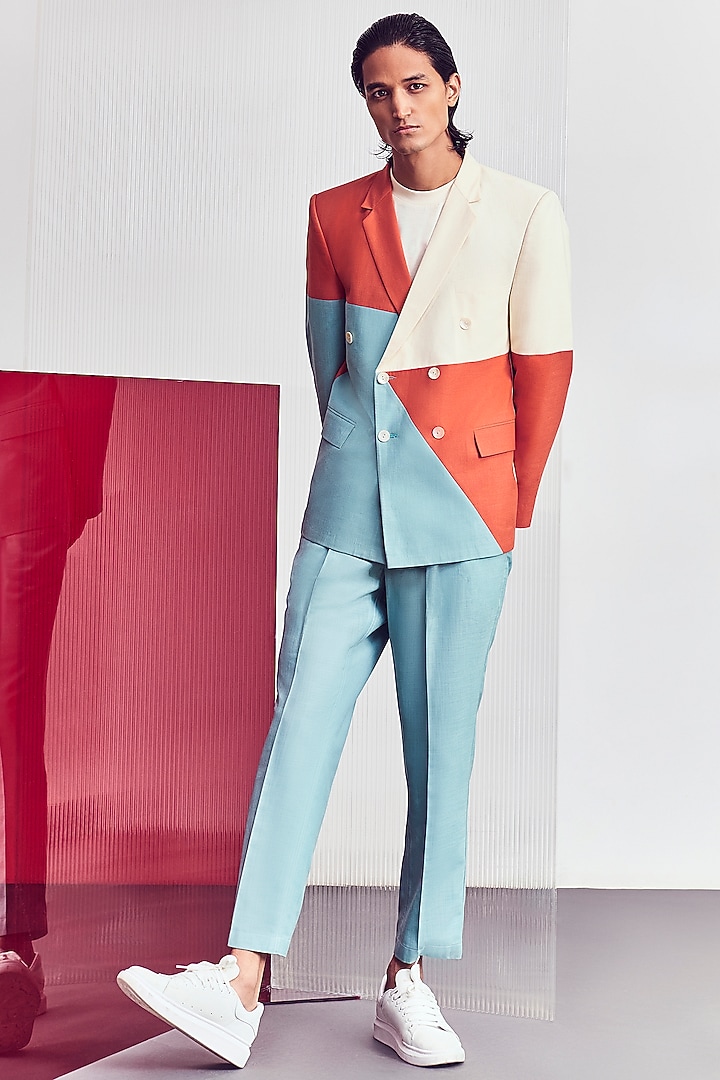 Multi-Colored Paneled Blazer by Line Outline at Pernia's Pop Up Shop