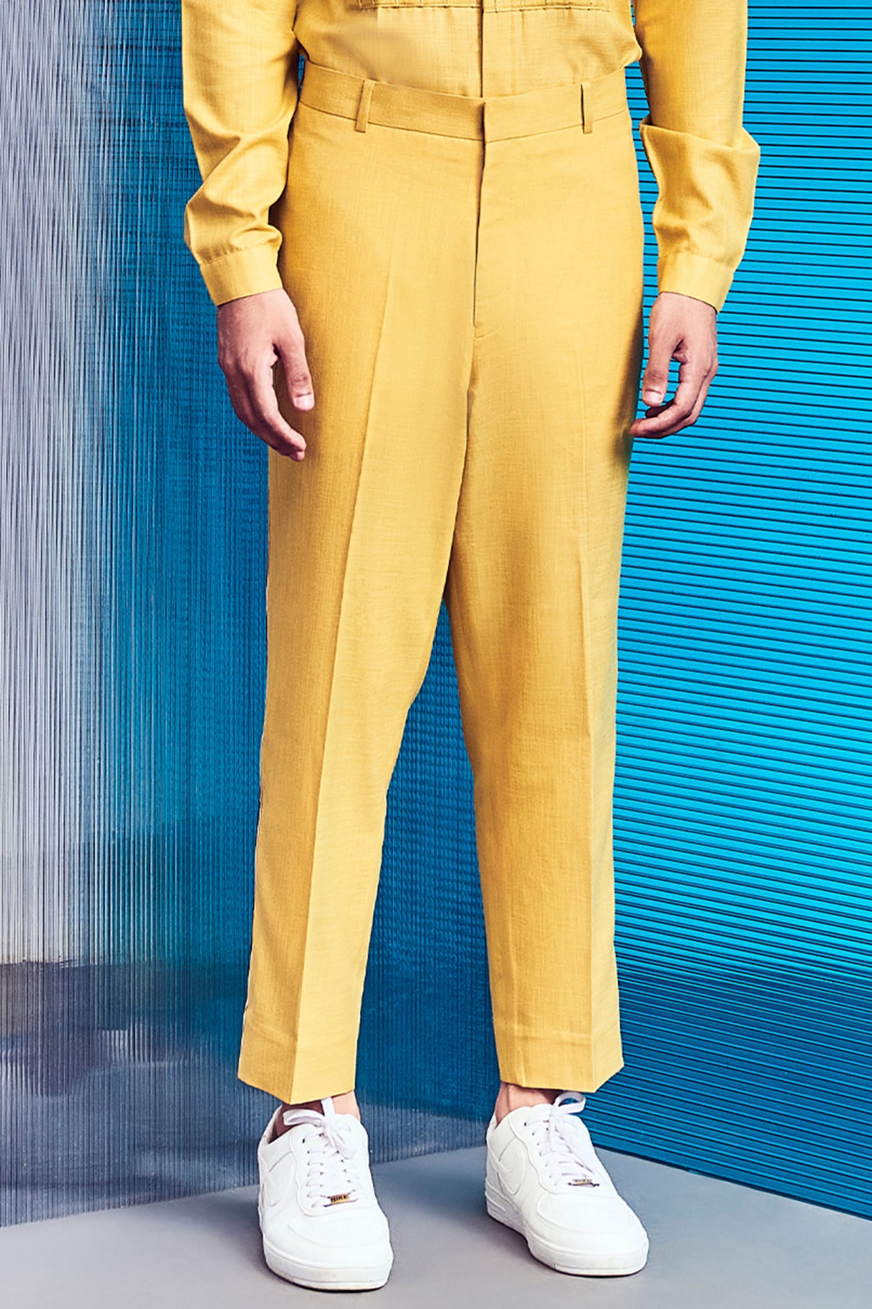 Wool Blend High Rise Pleated Pants in Yellow  Stella Mc Cartney  Mytheresa