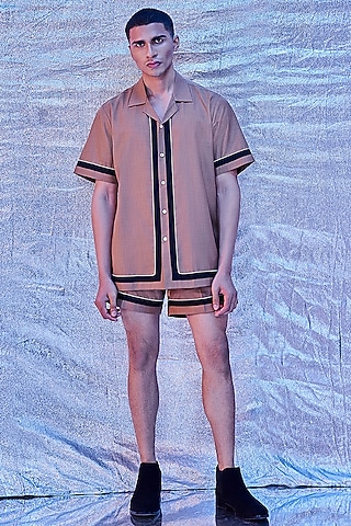 Beige Cotton Co-Ord Set by Line Outline