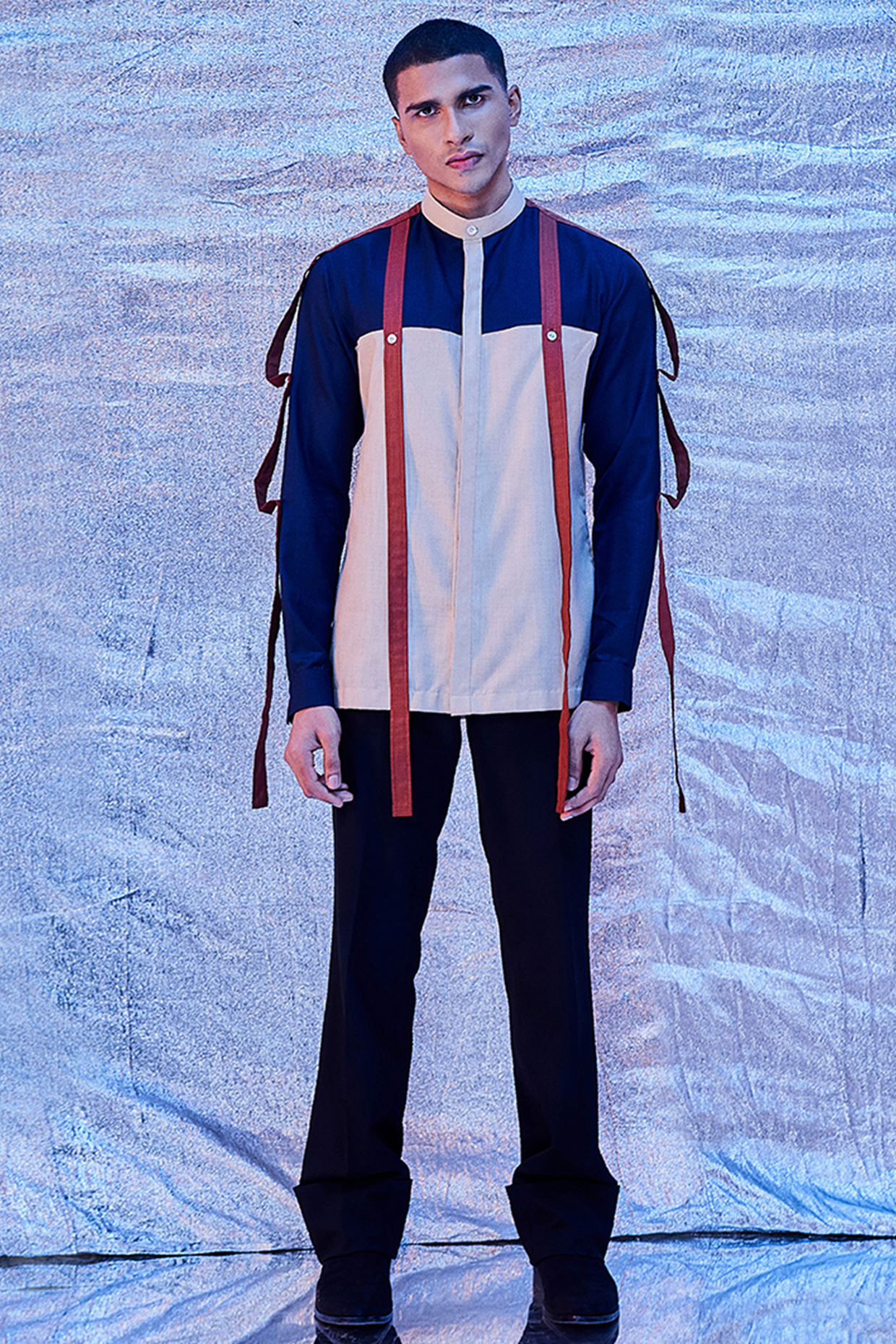 Cream Cotton Shirt by Line Outline
