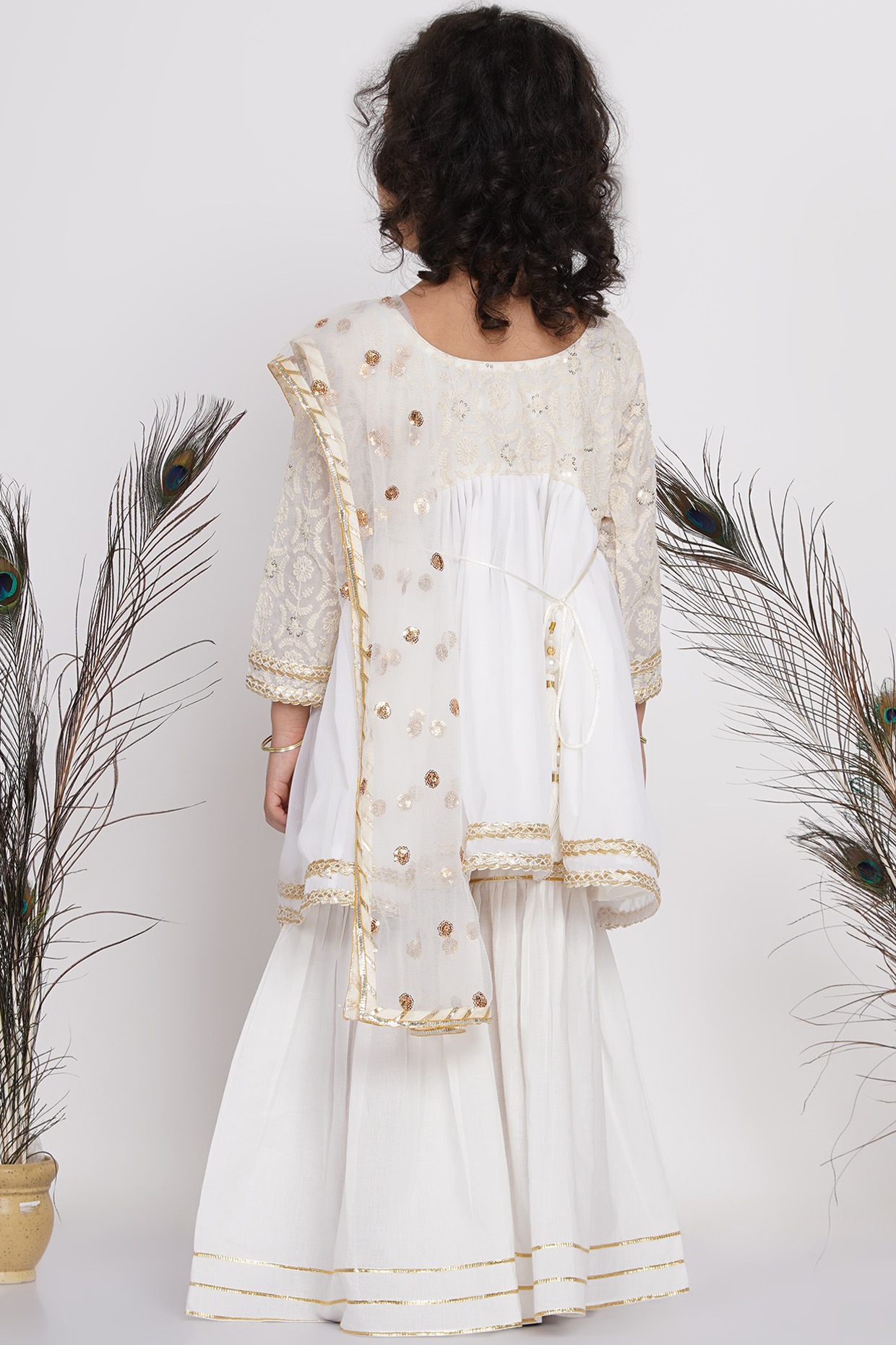 White 2024 cotton sharara