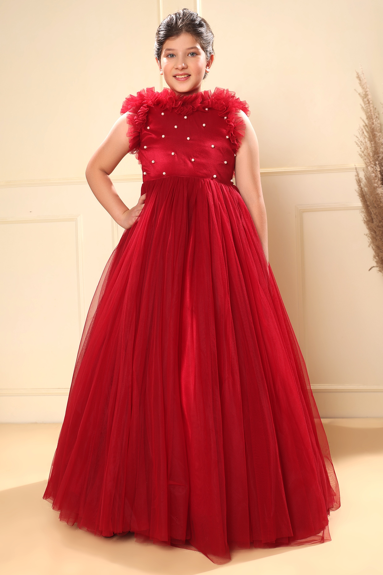 Crimson Red Evening Dress