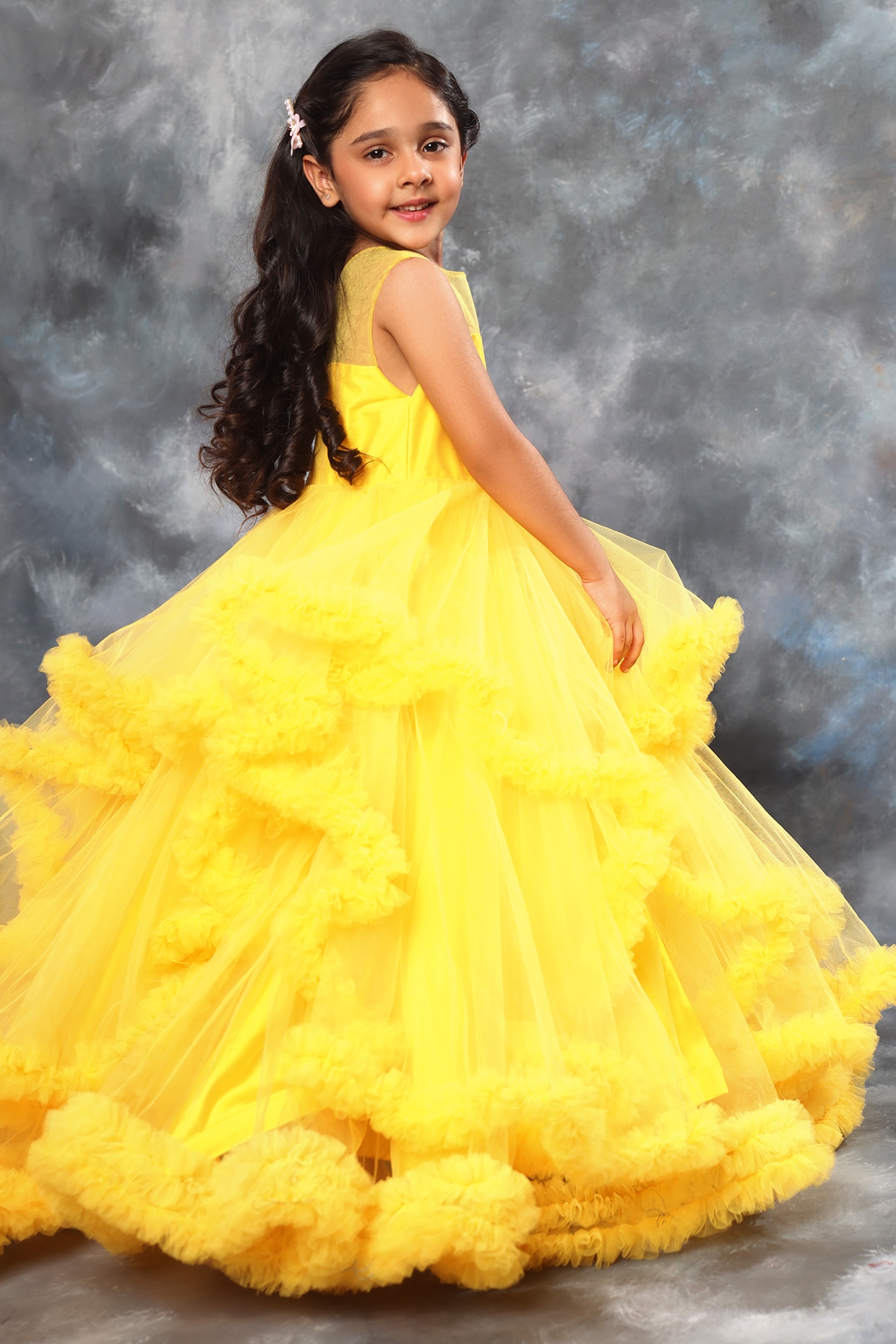Designer Yellow Tutu Dresses For Girls|First Birthday Dress For Babies