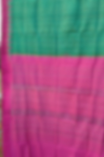 Green Tie-Dye Handwoven Saree by Itsree