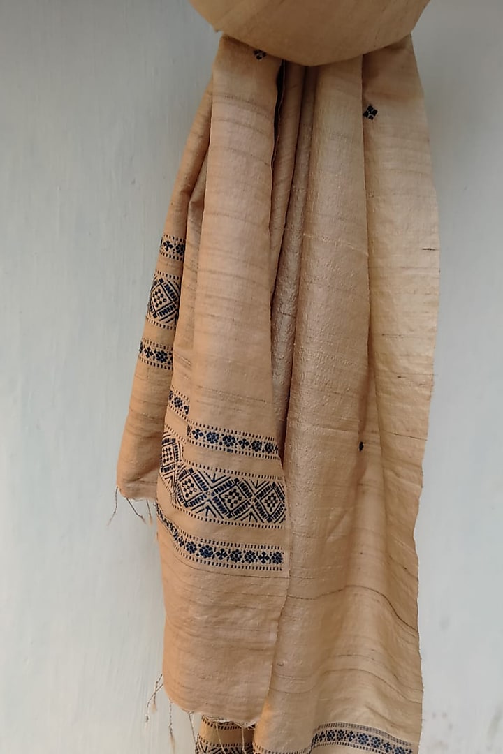 Beige Dupatta With Extra Weft Motifs by Itsree