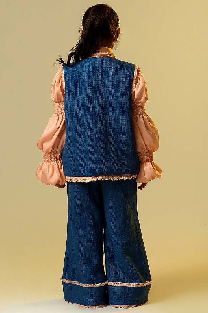 Cobalt Blue Jacket Set For Girls by Littleens at Pernia's Pop Up Shop