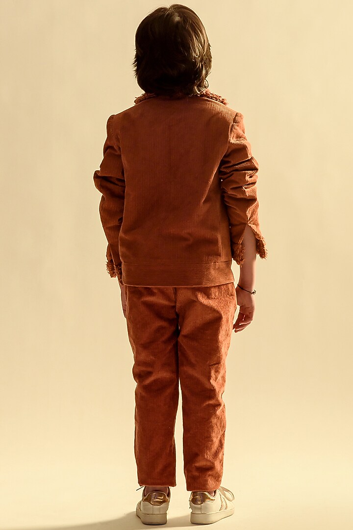 Brown Corduroy Jacket Set by Littleens at Pernia's Pop Up Shop