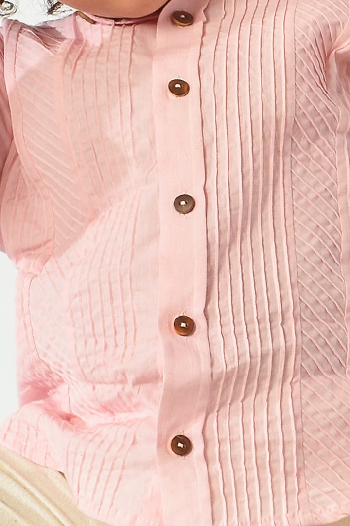 Pastel Pink Organic Cotton Shirt For Boys by Littleens at Pernia's Pop Up Shop